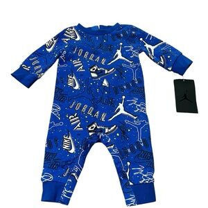 NWT Jordan Kids Blue Graphic One Piece Size 3 Months Street Wear Sports